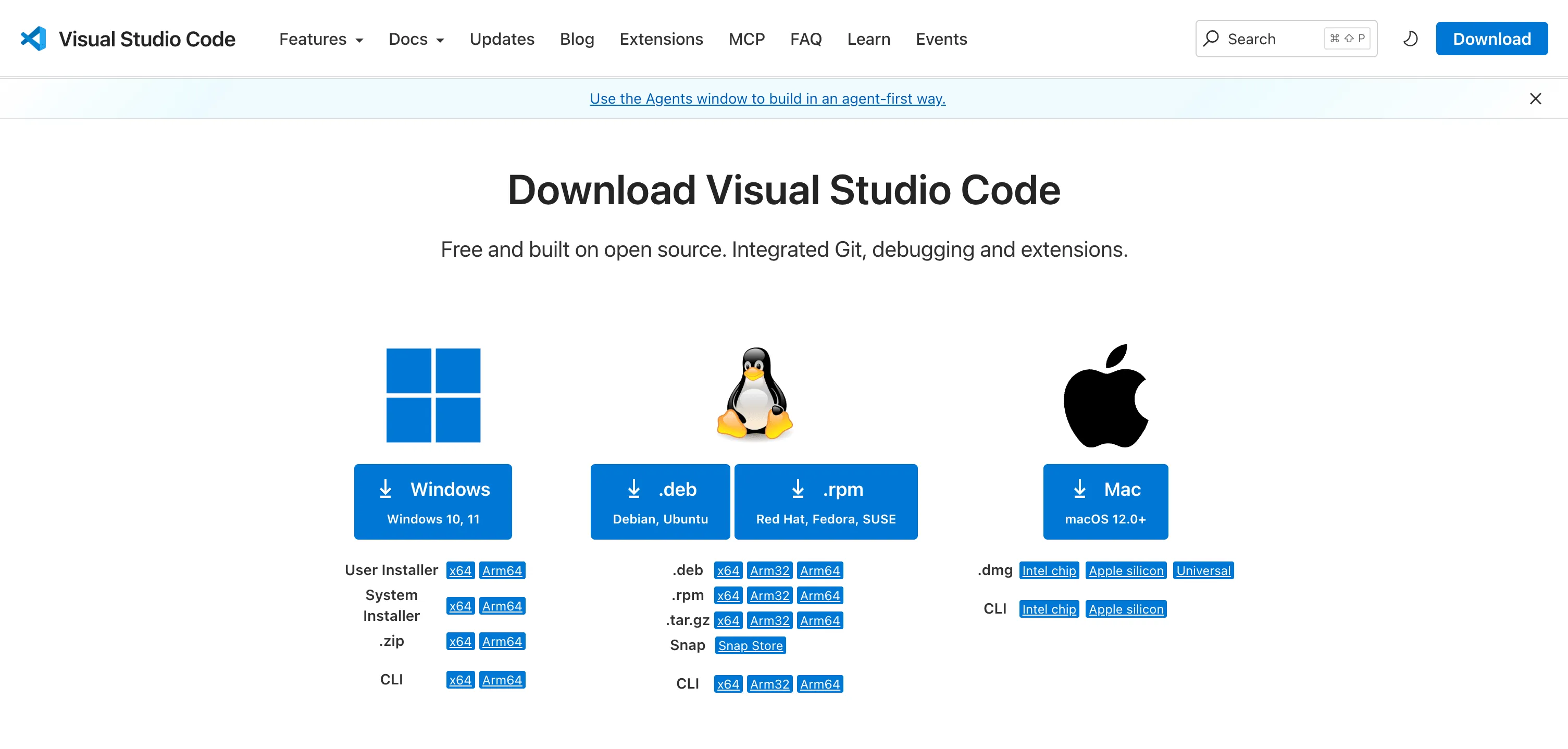 图片:VS Code 下载页面